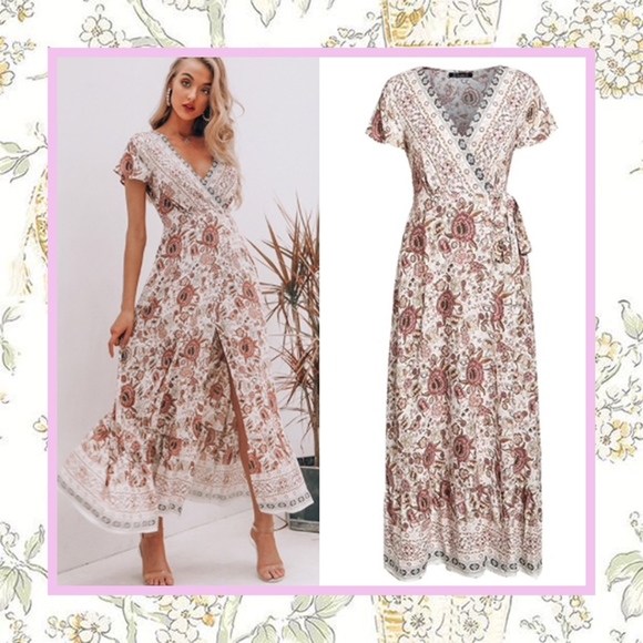 flower boho dress